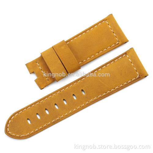 watchband wholesale handmade watch strap genuine Leather watch band vintage 24mm watchband for Panerai